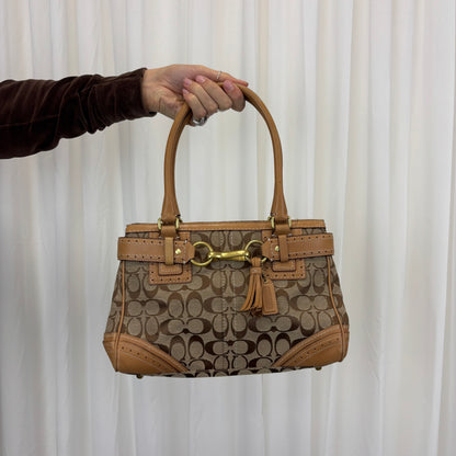 Coach Signature Medium Hamptons Satchel Bag