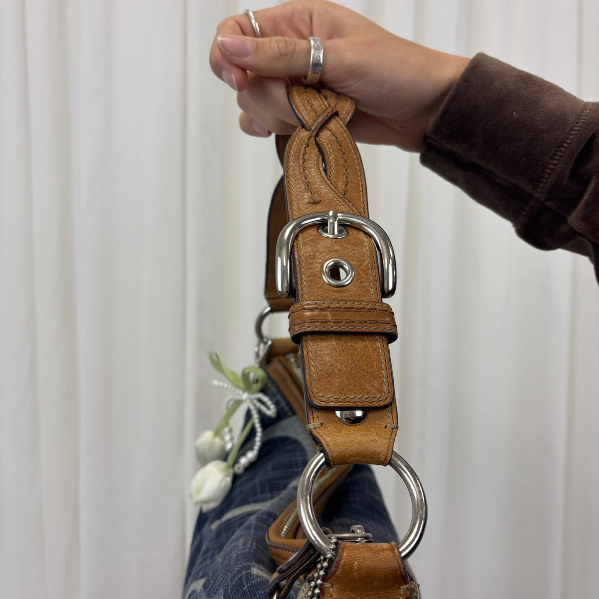 Coach Denim Braided Hobo Bag