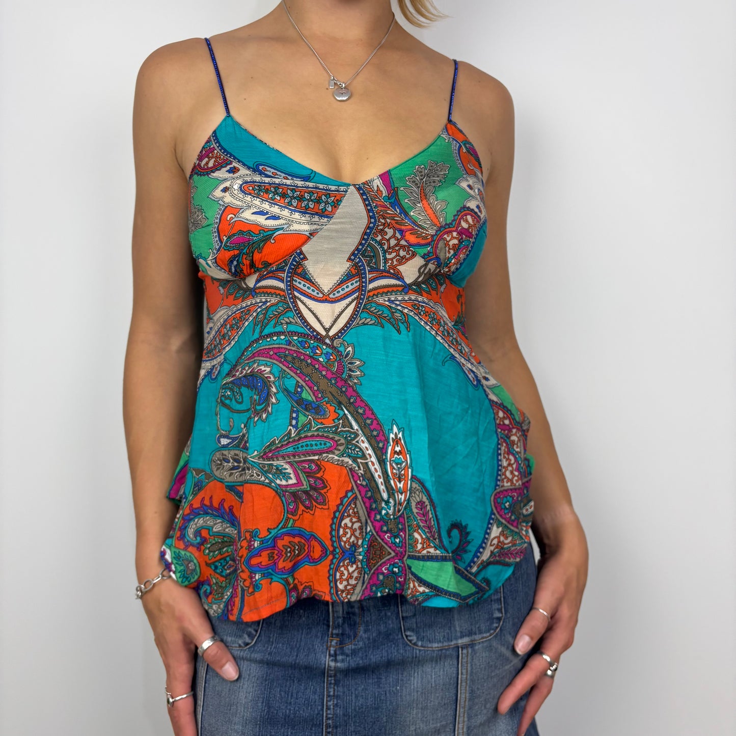 Paisley Cami with Diamanté Straps