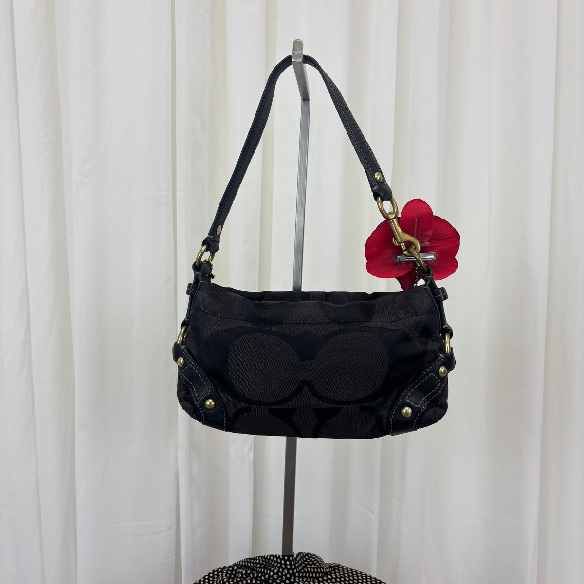 Coach Signature Mini Carly Black Bag