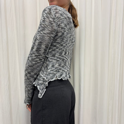 2000s Lettuce Hem Cardigan