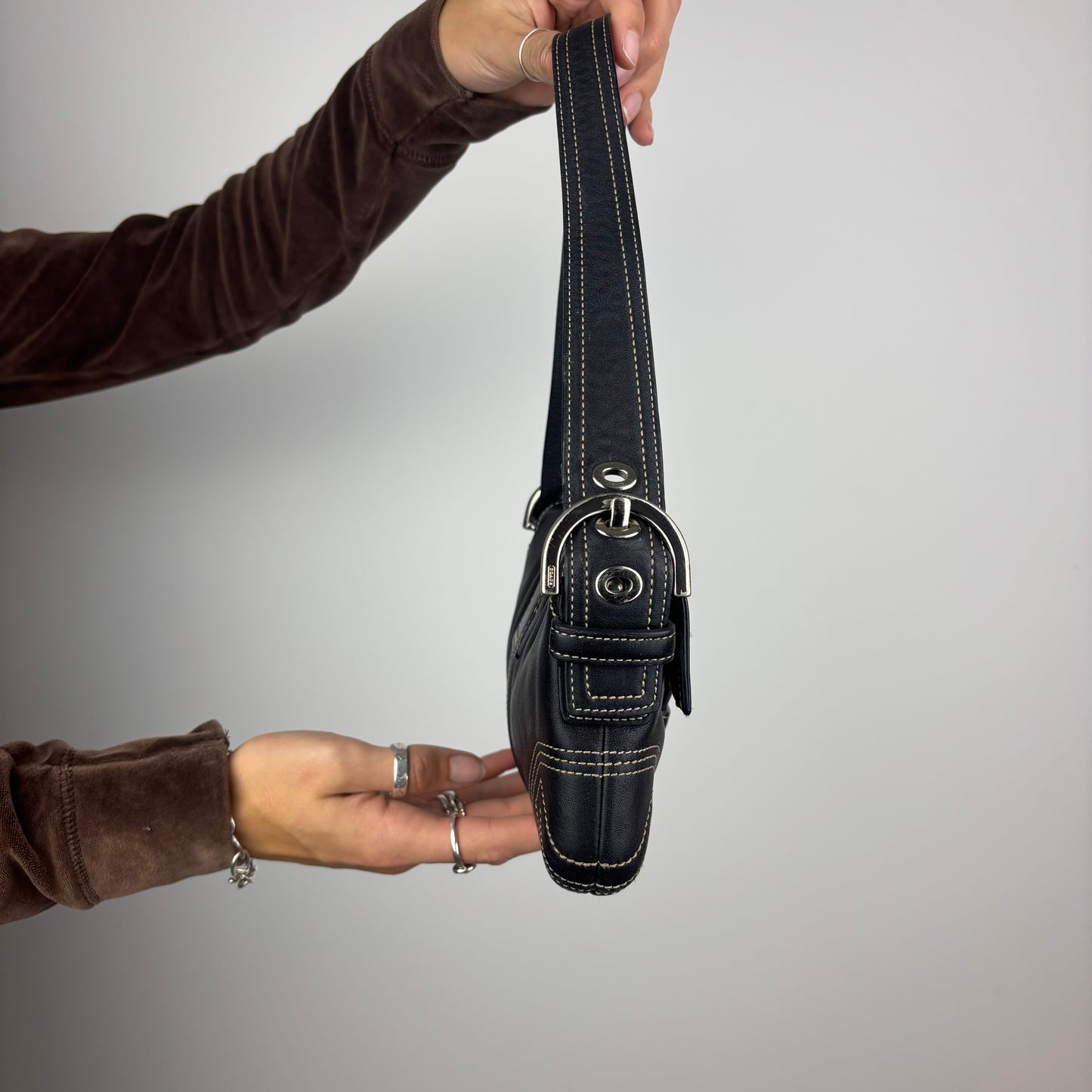 Coach Baguette Soho Bag in Black Leather