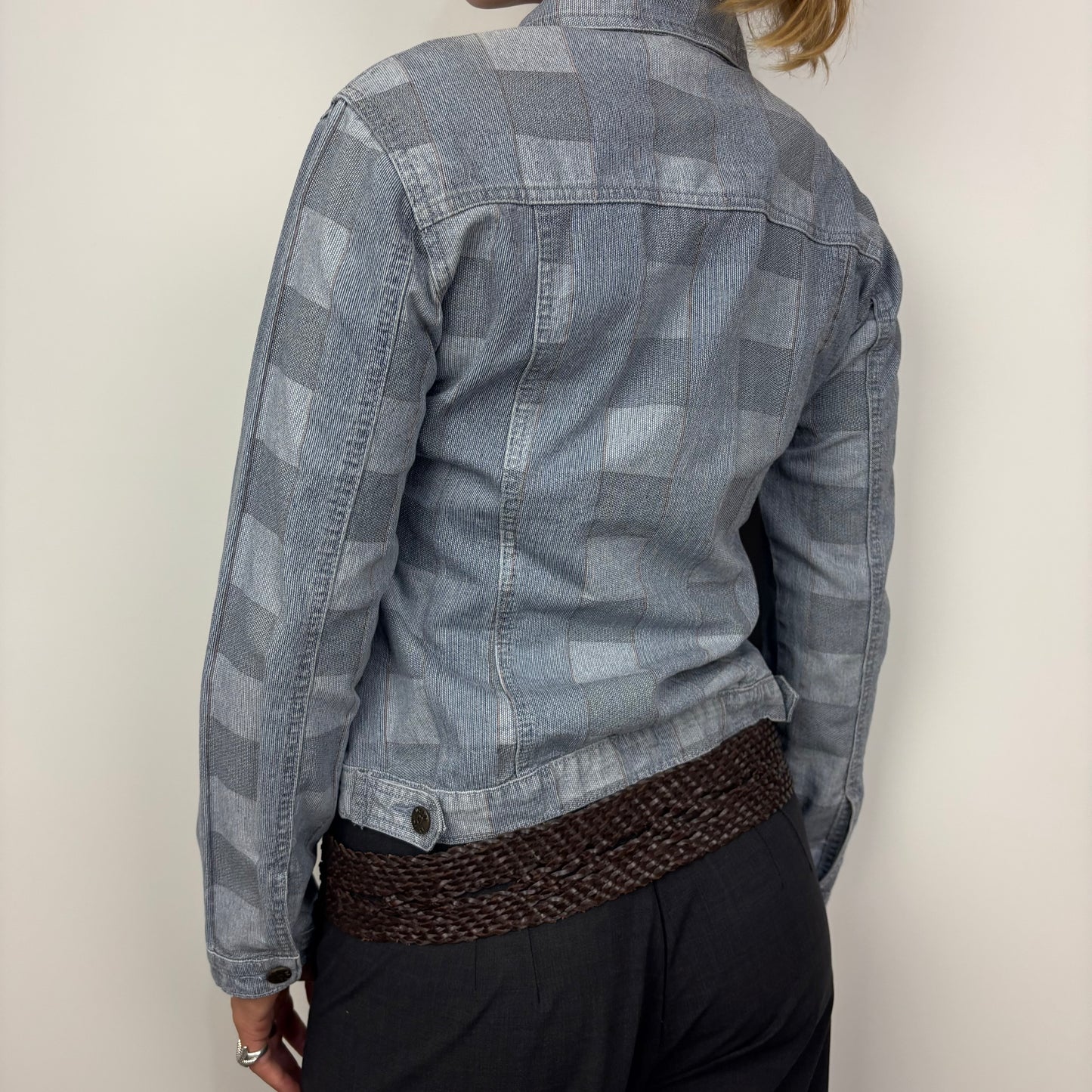 Checkered Denim Jacket
