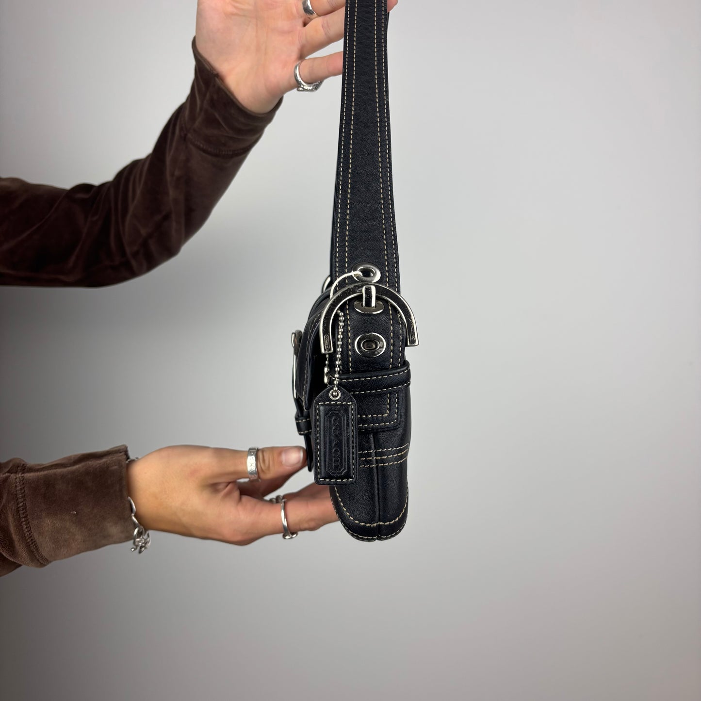 Coach Baguette Soho Bag in Black Leather