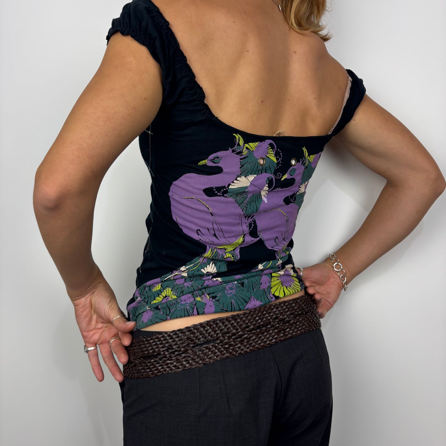 Burn'n'Violet off the Shoulder Top