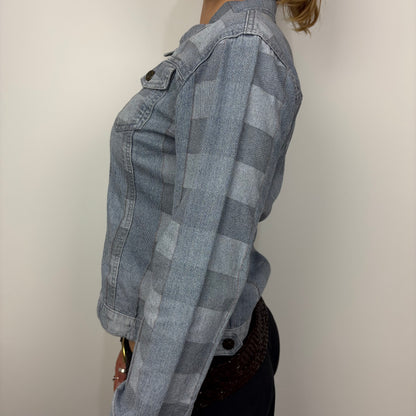 Checkered Denim Jacket