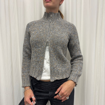 Multicoloured Knit Two-Way Zip