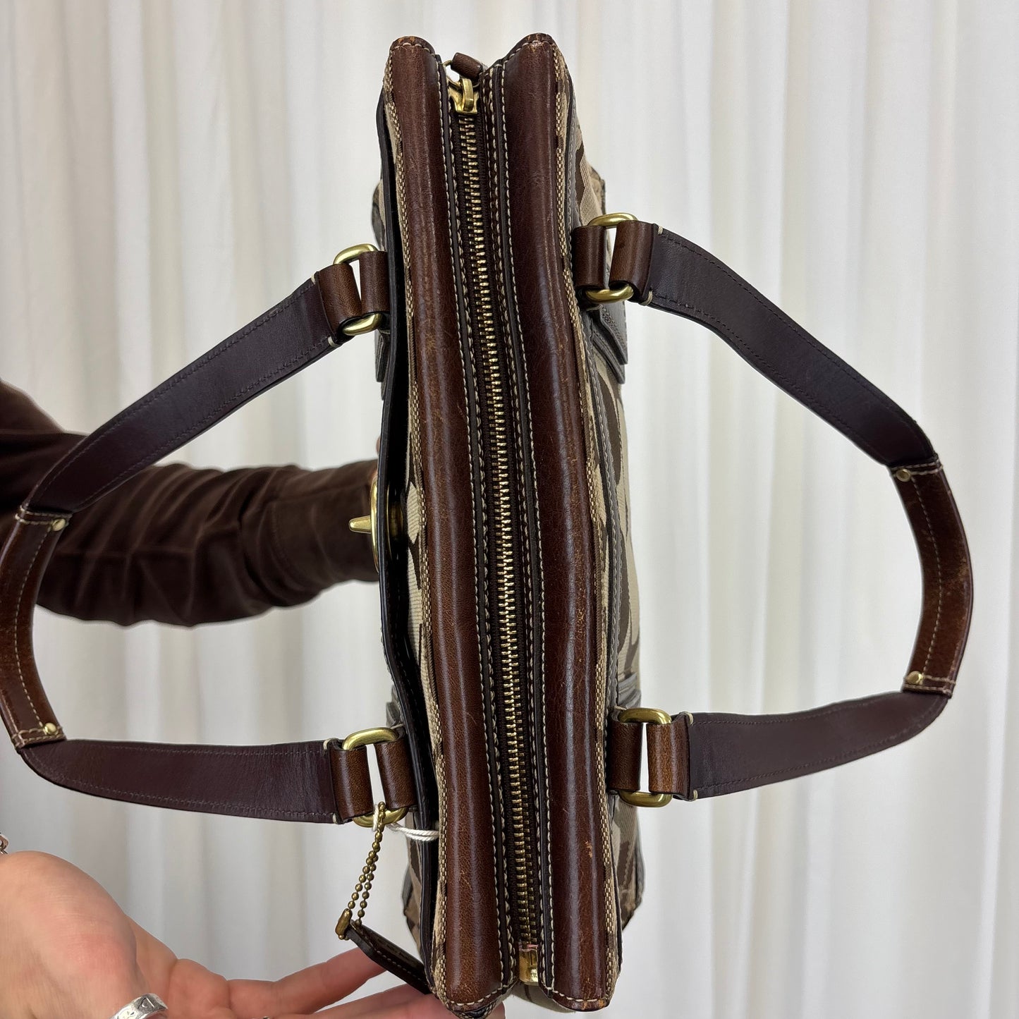 Coach Signature Stripe Satchel