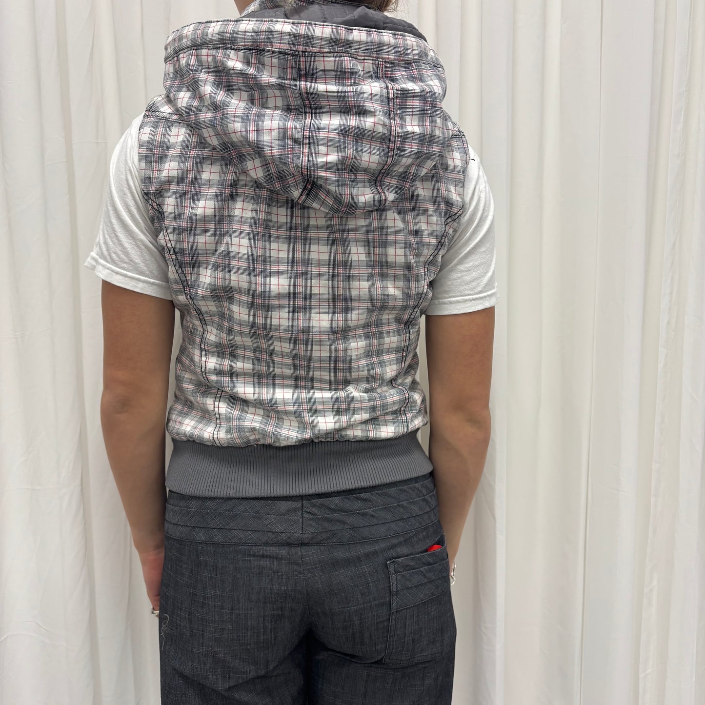 Y2K Plaid Puffer Vest