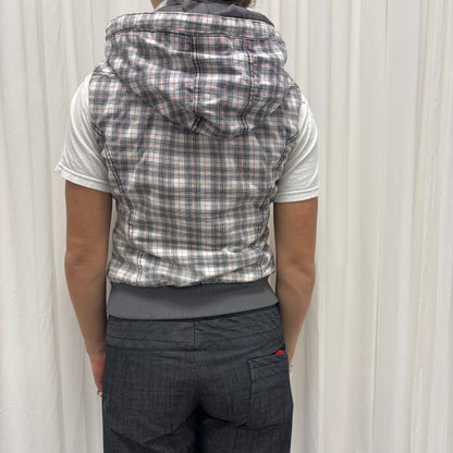 Y2K Plaid Puffer Vest