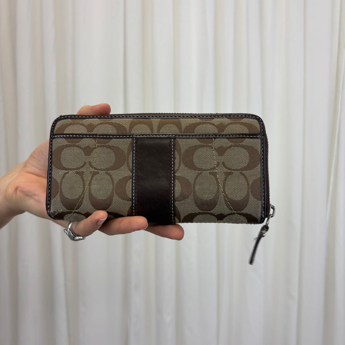 Coach Signature Zip Soho Wallet Brown