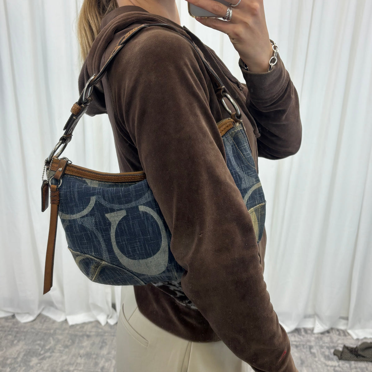 Coach Denim Braided Hobo Bag