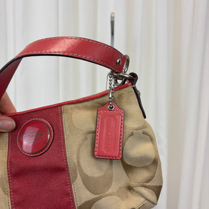 Coach Signature Stripe Demi Pink Two-Way Bag