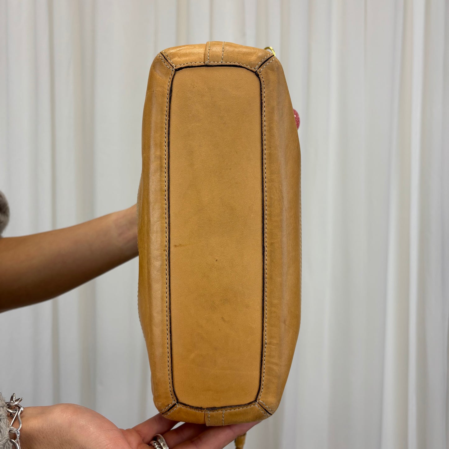 Coach Signature East West Shoulder Bag in Tan