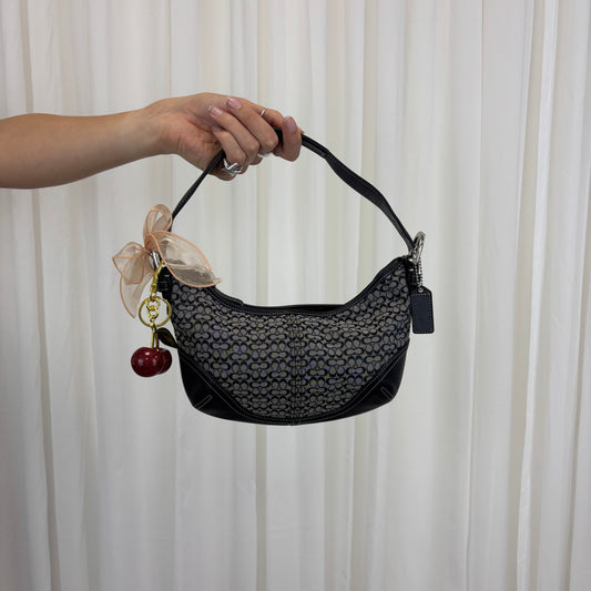 Coach Signature Mini Grey Hobo Bag