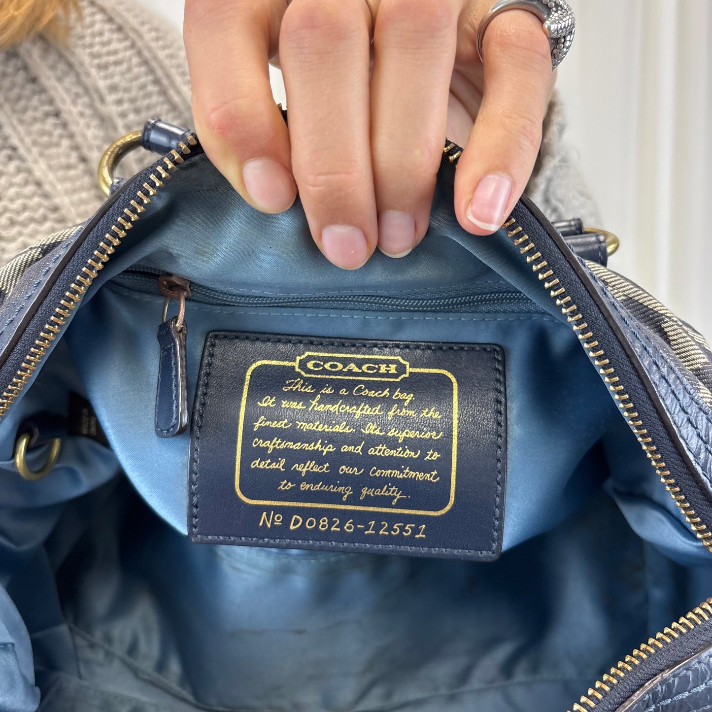 Coach Signature Denim Boston Bag