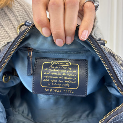 Coach Signature Denim Boston Bag