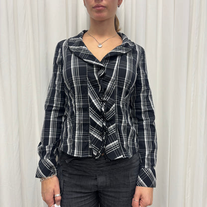Plaid Ruffle Blouse