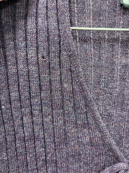 Ribbed Tie Cardigan w/ Flared Sleeves