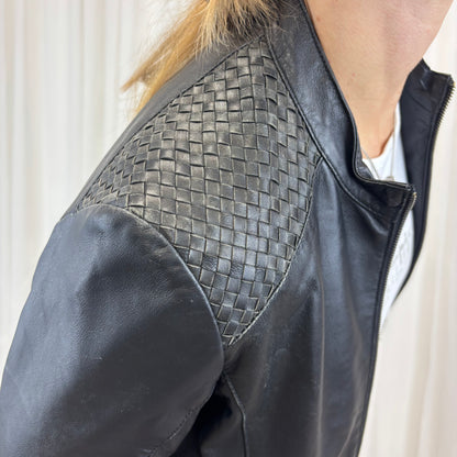 Italian Woven Leather Jacket | Size S-M