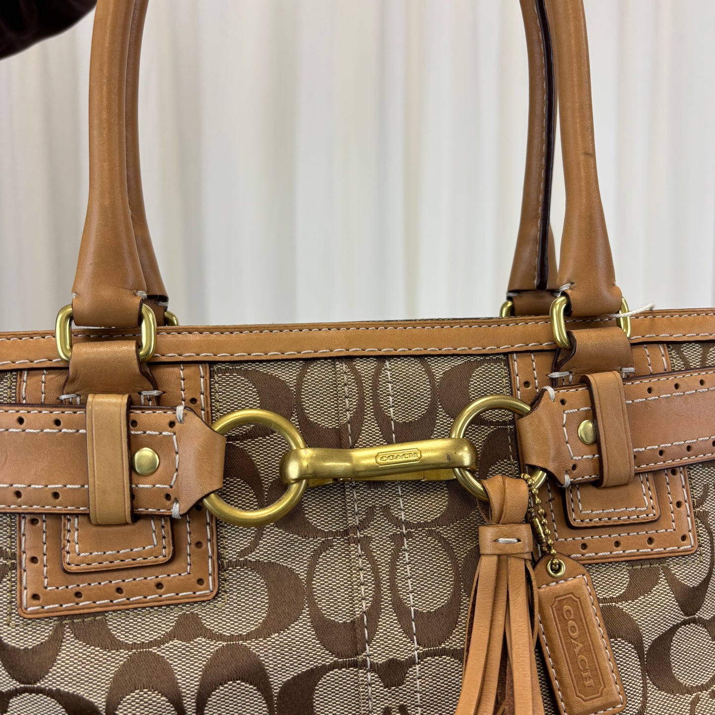 Coach Signature Medium Hamptons Satchel Bag