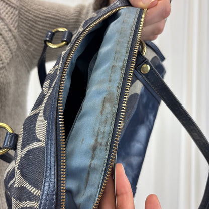 Coach Signature Denim Boston Bag