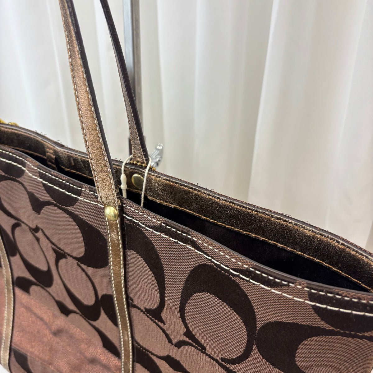 Coach Signature Large Stripe Tote Bag