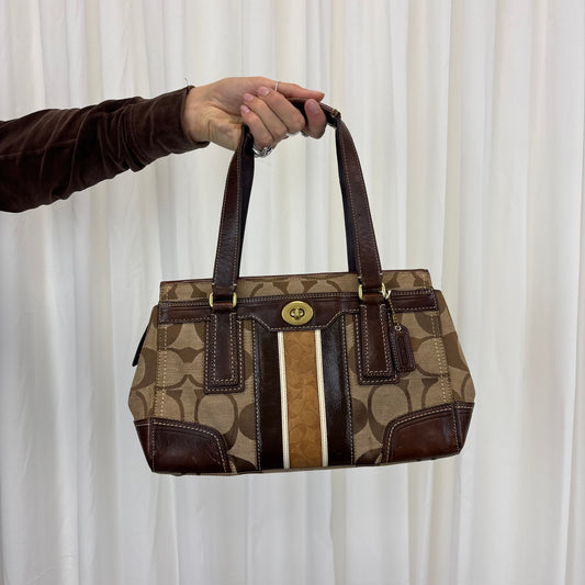 Coach Signature Stripe Satchel