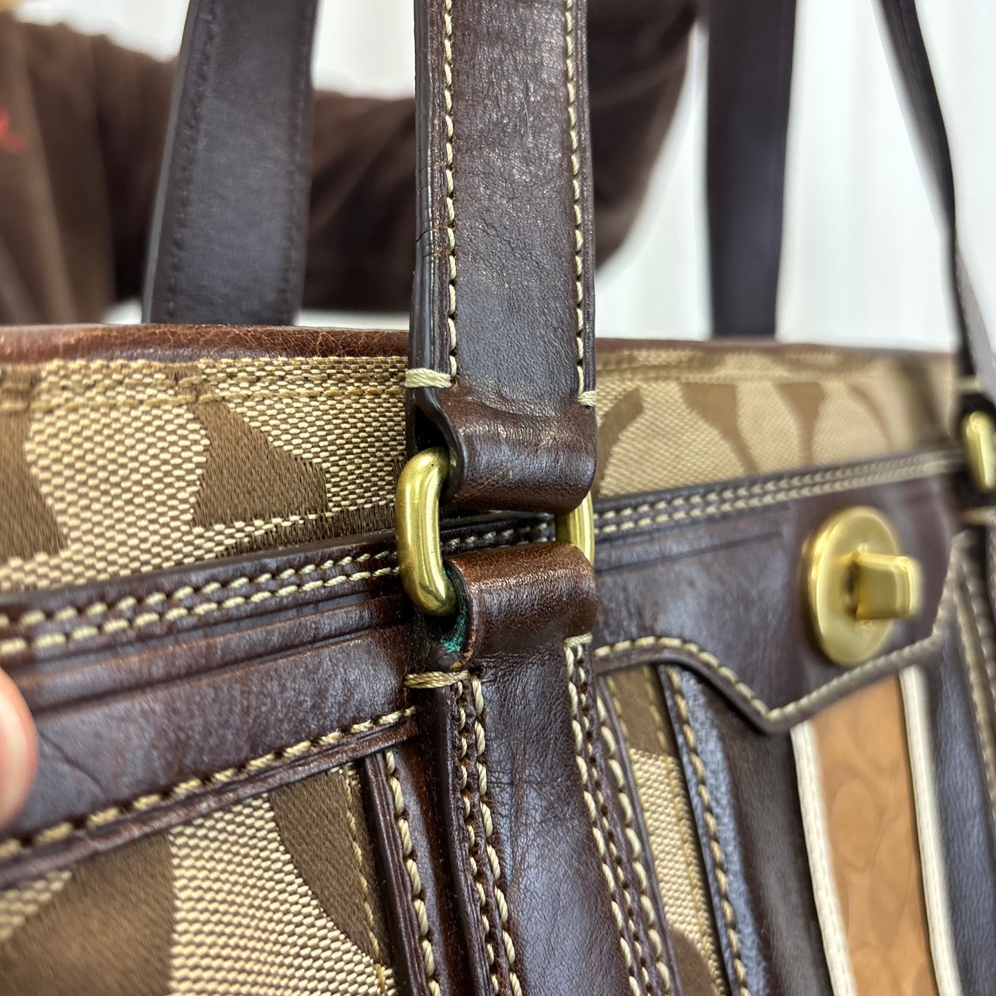 Coach Signature Stripe Satchel