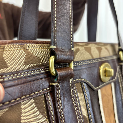 Coach Signature Stripe Satchel