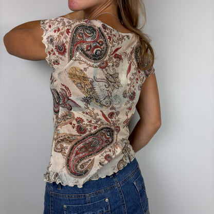Paisley Mesh Baby Tee | Size M