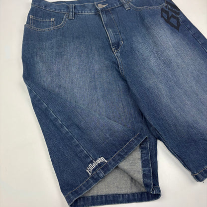Dark Wash Billabong Spellout Jorts