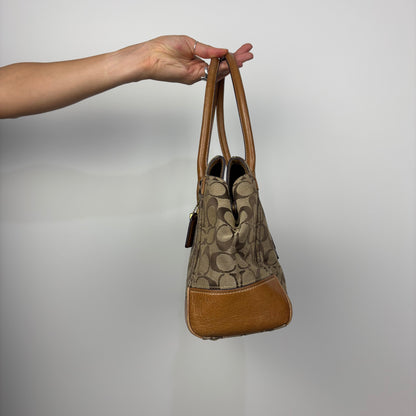 Coach Signature Monogram Canvas with Tan Leather