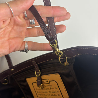 Coach Signature Stripe Mini Tote Bag