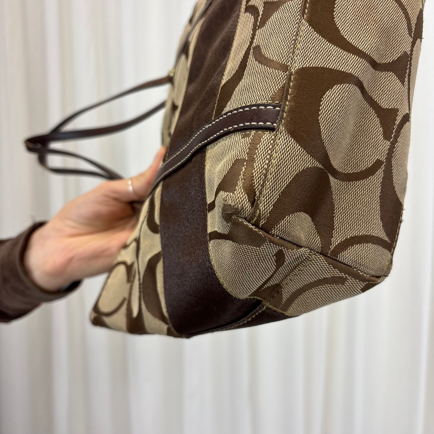 Coach Signature Stripe Tote Bag