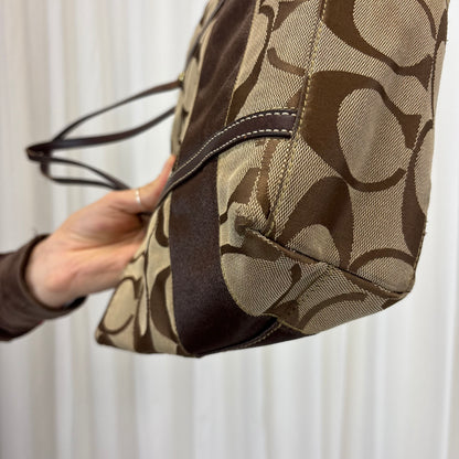 Coach Signature Stripe Tote Bag
