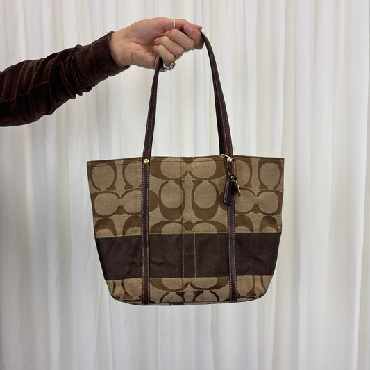 Coach Signature Stripe Tote Bag