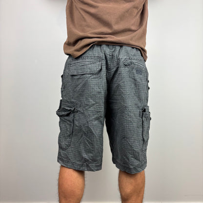 Izod Grey Checkered Cargos Adjustable Waist | Size XS-L