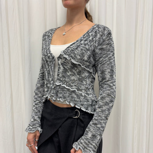 2000s Lettuce Hem Cardigan