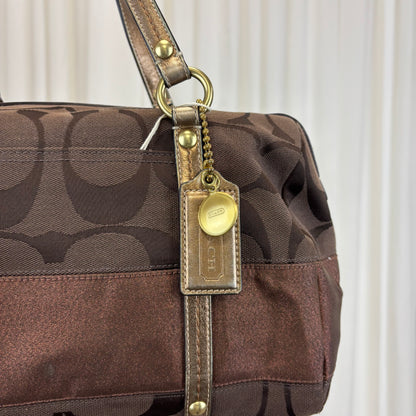 Coach Signature Brown Boston Bag