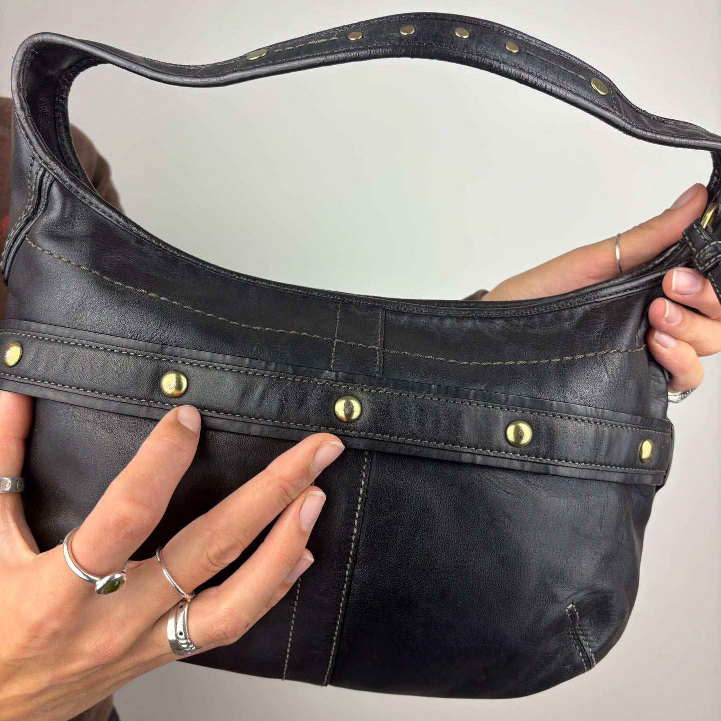 Coach Ergo Belted Hobo Bag in Black Leather *Rare*