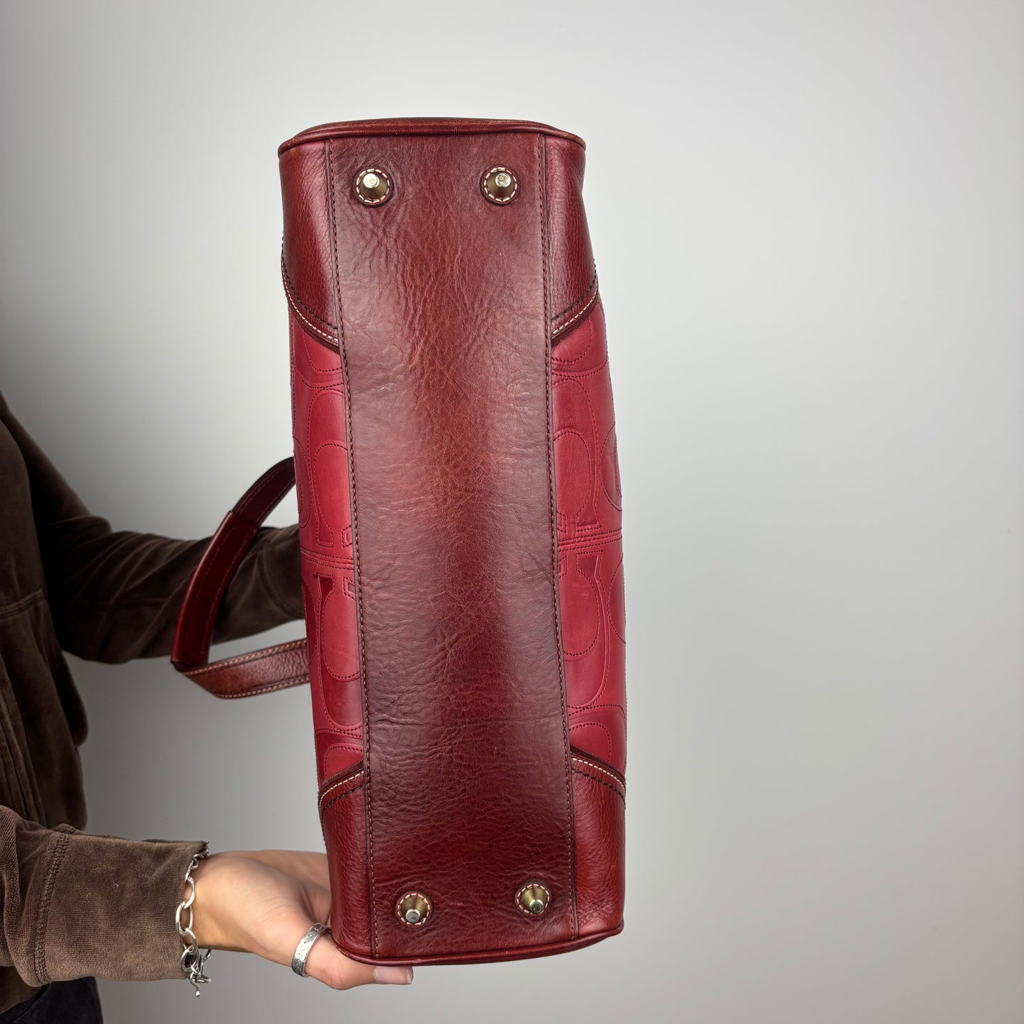 Coach Hampton Embossed Satchel Bag
