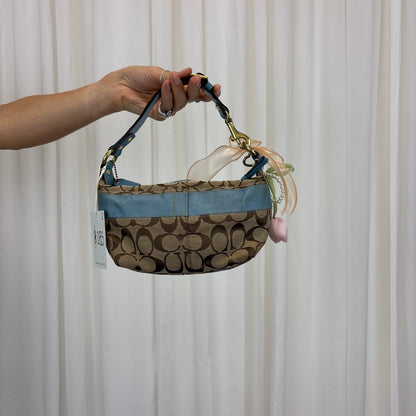 Coach Signature East West Blue Mini Bag