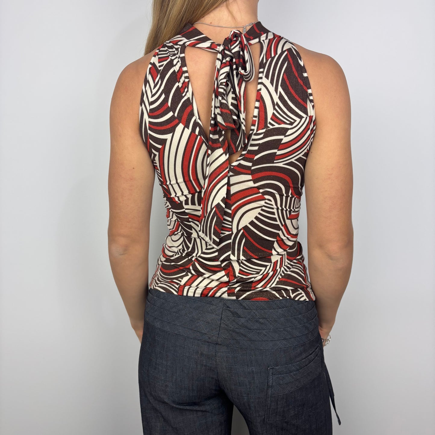 Glittery Patterned Halter Top