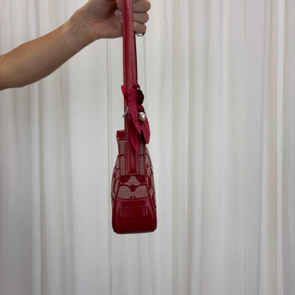 Coach Signature Red Demi Shoulder Bag