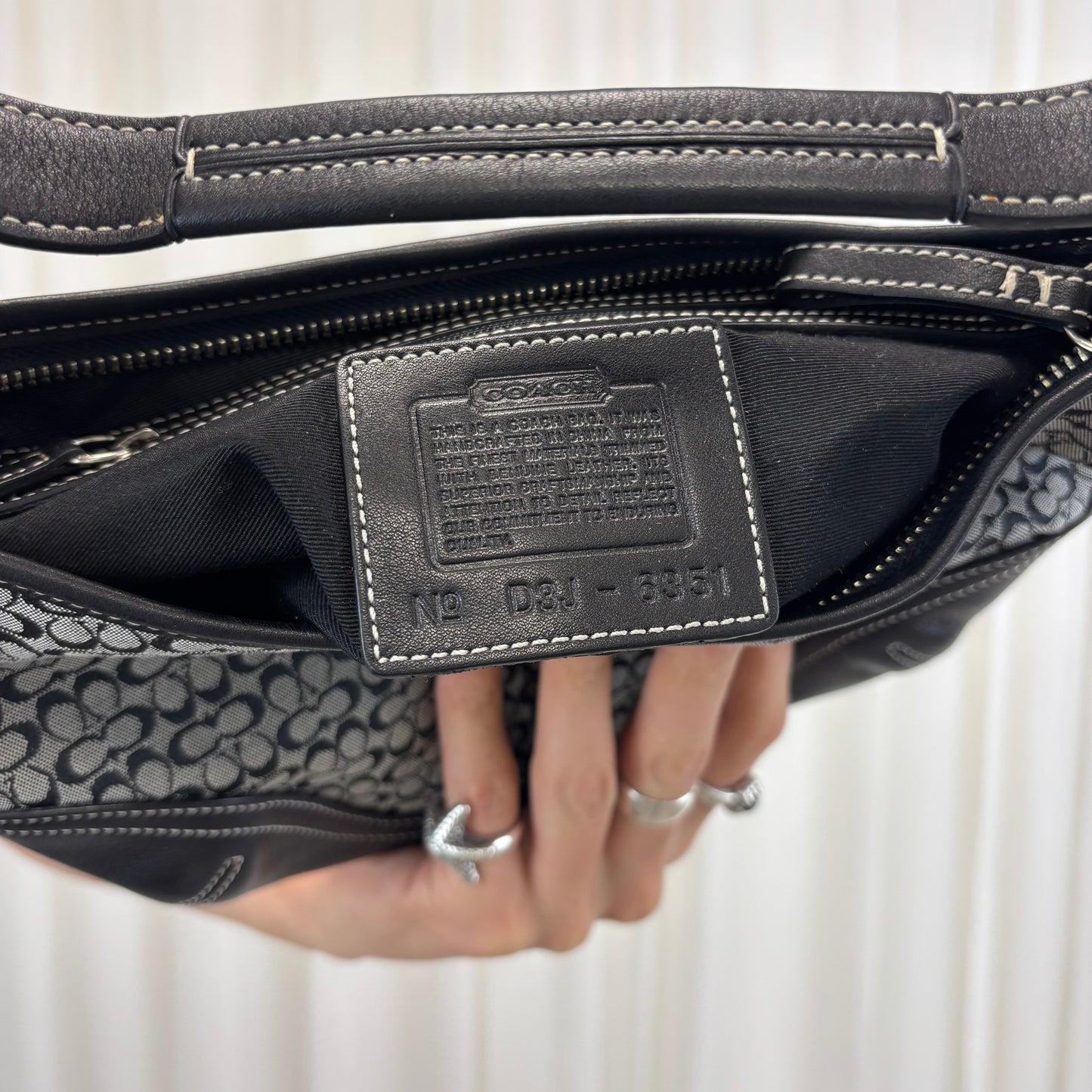 Coach Signature Mini Grey Hobo Bag