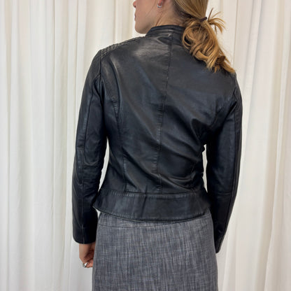 Italian Woven Leather Jacket | Size S-M