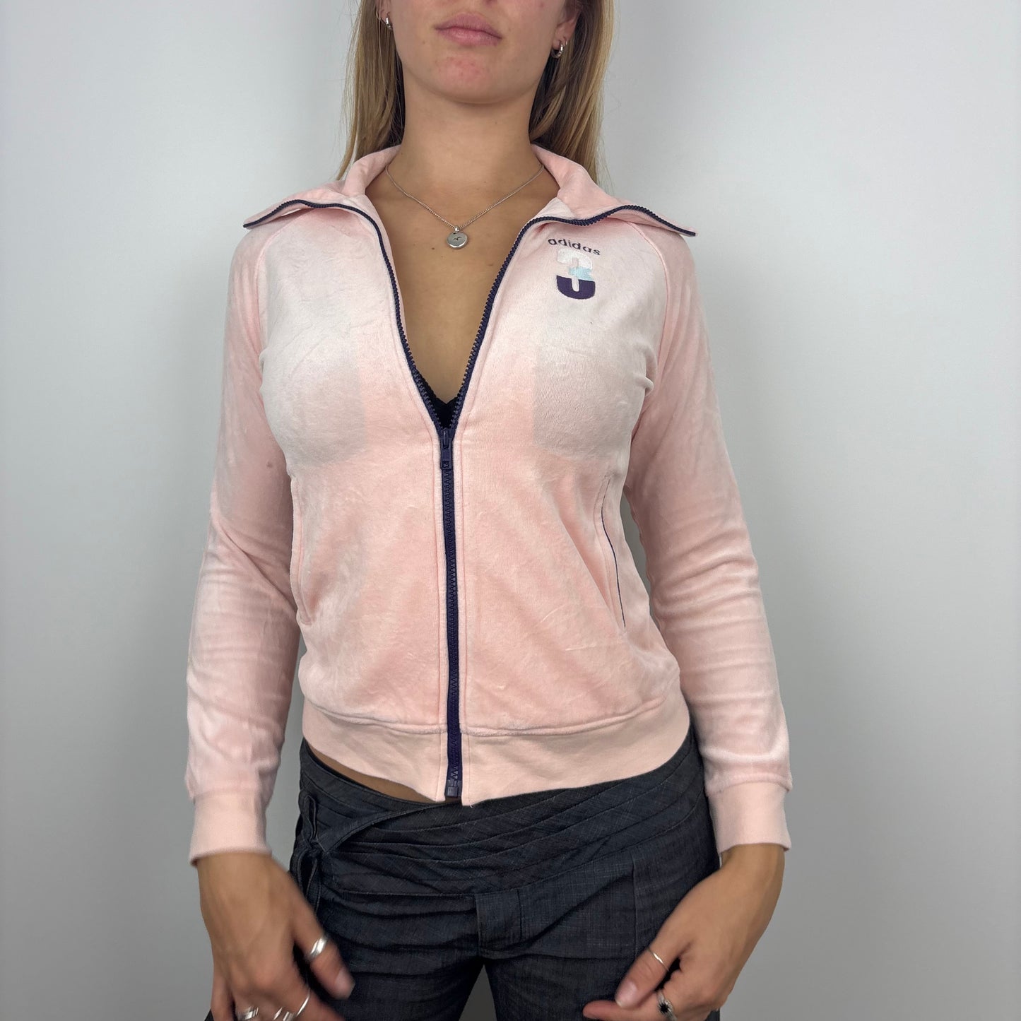 Pink Adidas Velour Zip-up