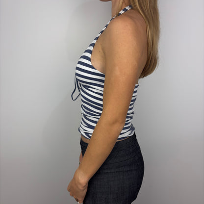 Striped Halter Top with Tie