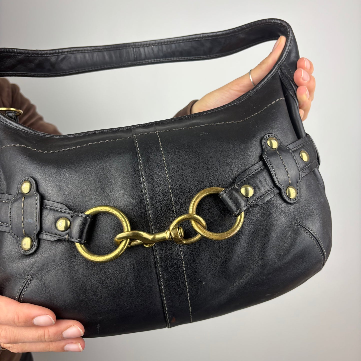 Coach Ergo Belted Hobo Bag in Black Leather *Rare*
